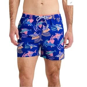 NWT Chubbies Men’s The Daddy Sharks Swim Trunks Blue Size XL